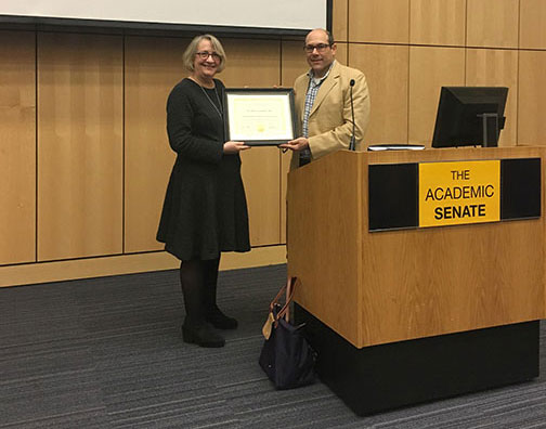 Ruth Greenblatt Receives Faculty Research Lecture Award From Stewart Gansky