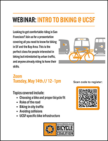Event Flyer - Webinar: Intor to Biking at UCSF