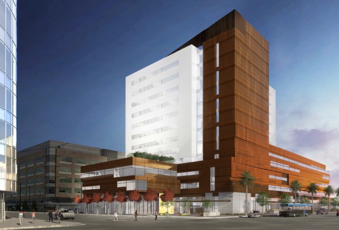 Exterior rendering of the UCSF Center for Vision Neuroscience on the Mission Bay campus