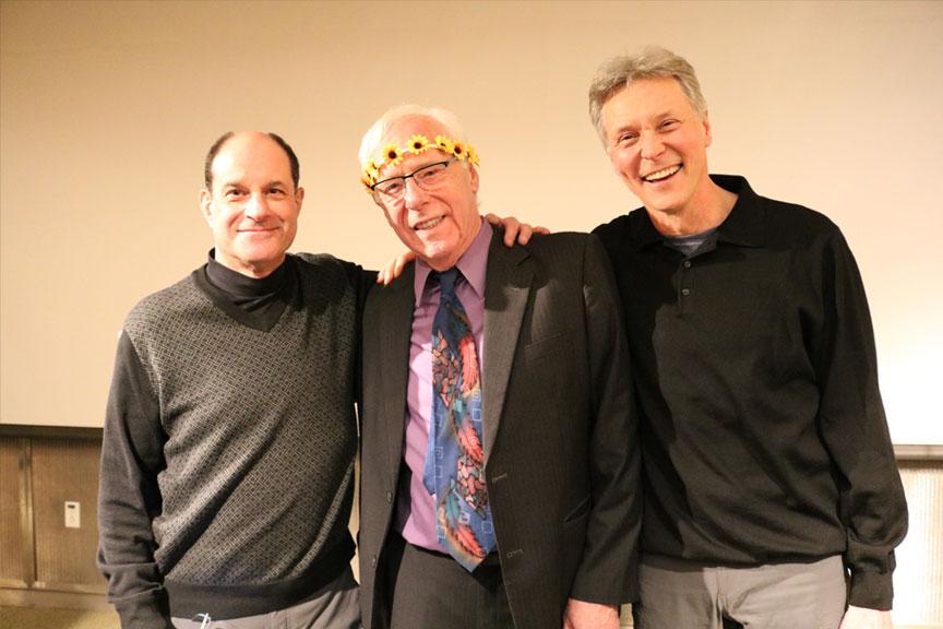 UCSF faculty from across campus came to support Stroud, including (left to right) David Julius, PhD, and Charles Craik, PhD.